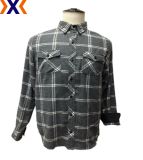Men's Woven Long-Sleeve Shirt with Y/D Plaid Fabric