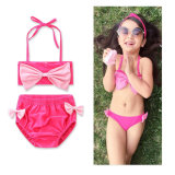 Baby Little Girls Flowers Print Bowknot Bandage Bikini Bathing Swimwear