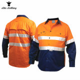 Customized Long Sleeve Men High Visibility Reflective Work Shirts