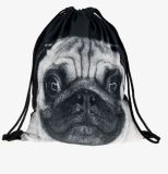 3D Digital Galaxy Animals Print Drawstring Style School Gym Backpack Bag