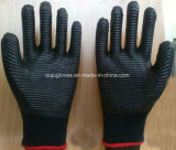 10G T/C Safety Work Glove with Black Laminated Latex Rubber