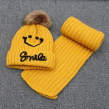 Kids Baby Unisex Children Boys Girls Winter Embroidery Beanie Hat Set Scarf (SK416S)