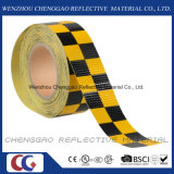 PVC Yellow and Black Chequer Reflective Safety Warning Tape (C3500-G)