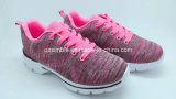 High Quality Fashion Lady Sports Shoes with Flyknit Upper