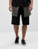 Men's Drop Crotch Shorts with Contrast Panel