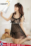 Manufacturer Hot Sale Sexy Transparent Black Lace Lingerie Midnight Hot Nightgown