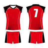 Customize Womens Sleeveless Red and Black Sublimation Volleyball Uniforms with Twill