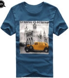 2015 Men Design Printed Cotton Summer Round Neck T-Shirt (SY-0631)