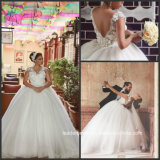 Arabic Luxury Wedding Gowns Cap Sleeves Lace Beading Bridal Dresses G1721