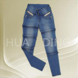 New Fashion Design Ladies Jeans with Nail Bead (HDLJ0026)