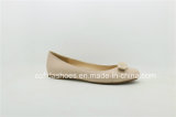 Comfortable Flat Leather Lady Shoes with Sweet Bow
