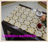 Vinyl PVC Long Lace Silver and Gold Table Mat 50cm Width
