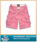 Men's Pink Beach Short with Embroidery Logo on The Pocket