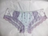 OEM Ladies Cotton Briefs Women Printed Panties Boxer with Lace