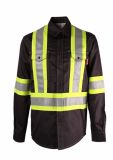 100% Cotton Men Long Sleeve High Visibility Safety Work Shirt