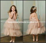 Champagne Junior Prom Party Dress Stage Performance Gown Wedding Flower Girl Dress F13128