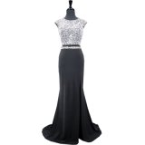 Crystal Black Party Prom Dress Real Stock Mermaid Evening Gown Dresses E81219