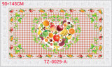 Colorfull PVC Printed Transparent Tablecloth of Independent Design 90*145cm Factory Wholesale