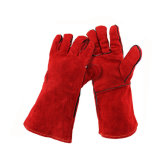 14 Inches Red Leather Welding Gloves