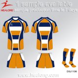 Healong Sublimation Fashion Any Logo Blank All Blacks College Rugby Set