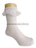 Combed Cotton/Nylon Lace Cuff 120n Drop Needle Children Socks