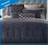 Navy Square Design Printed Microfiber Comforter Bed Linen