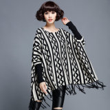 Women Fashion Cotton Nylon Knitted Winter Fringe Pullover (YKY2054)