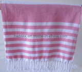 Promotion Color Interwoven Fouta Beach Towel (HWBC045)