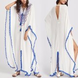 Fashion Women Leisure Casual Tassels Embroidery V-Neck Bandage Dress