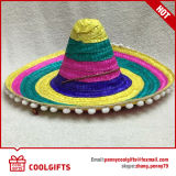Rainbow Large Sombrero Mexican Straw Hats for Dress Party