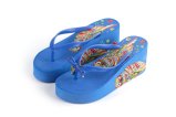 New Design Blue Colorful EVA Wedge Slipper in High Heel