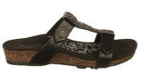Adjustable Center Strap Leather Casual Slide Style Sandals