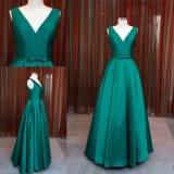 Custom Made Simple Satin Fashion Cyan Party Dress Evening Gown