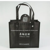 Factory OEM Produce Custom White Logo Print Black Foldable Non-Woven Bag