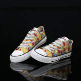 Rubber Sole New Model Custom Design Printed Canvas Shoes