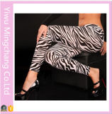 2016 Wholesale Plus Size Irregular Black and White Zebra Leggings