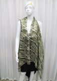 Lady Fashion Printed Polyester Chiffon Silk Shirt (YKY2210)