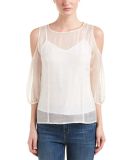 2018 New Collection White Transaparent Silk Blend Women Blouses Wholesale