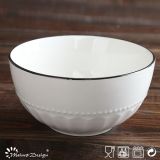White Porcelain Embossed with Red Rim Dinner Plate