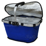 Zipper Closed Foldable Ice Cooler Basket with Single Frame