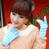 Lady Fashion Stripe Knitted Winter Touch Screen Magic Gloves (YKY5441)