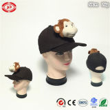 Black Hat with Plush Monkey Head Quality Kids Gift Cap