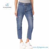 2017 Women Fashion High-Waisted Skinny Ninth Denim Jeans with Light Blue by Fly Jeans