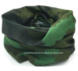 Factory OEM Produce Customized Logo Printed Army Green Polyester Seamless Multifunctional Neck Tube Scarf