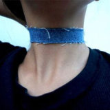 Simple Fashion Jewelry Blue Denim Jeans Choker Necklace