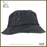 Custom Plain Black Denim Bucket Hat