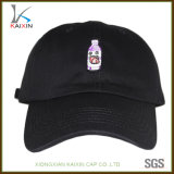 Plain Black Embroidery Sports Unstructured Baseball Cap Hat