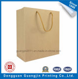 Plain Brown Kraft Paper Shopping Bag for Garment and Shoe Packaging