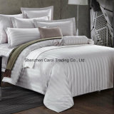 100% Cotton Bleached White Striped Bedding Set Hotel Texitle