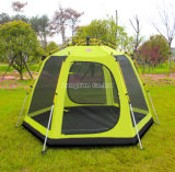 Outdoor Double Layer Big Tent, 3-4 Person Full Auto Camping Tent, Telescopic Aluminum Rod Tents